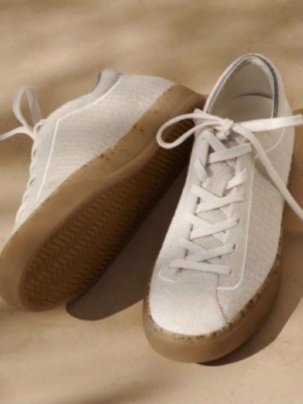 Rothy's The Lace Up Vanilla Beige Hemp Limited Edition Sneakers Size 10